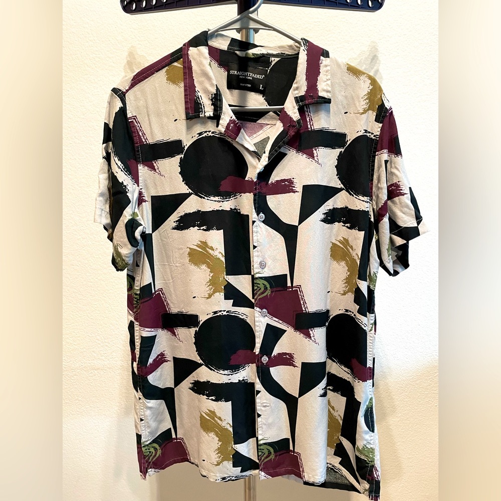 Straight Faded Button Up Shirt